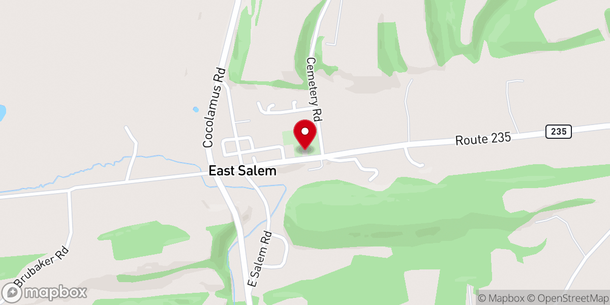 Map showing location of Otterbein Methodist Church