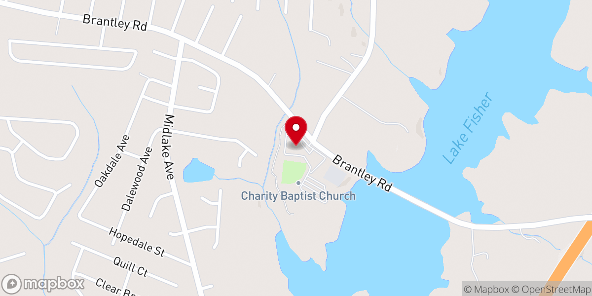 Map showing location of Charity Baptist Church