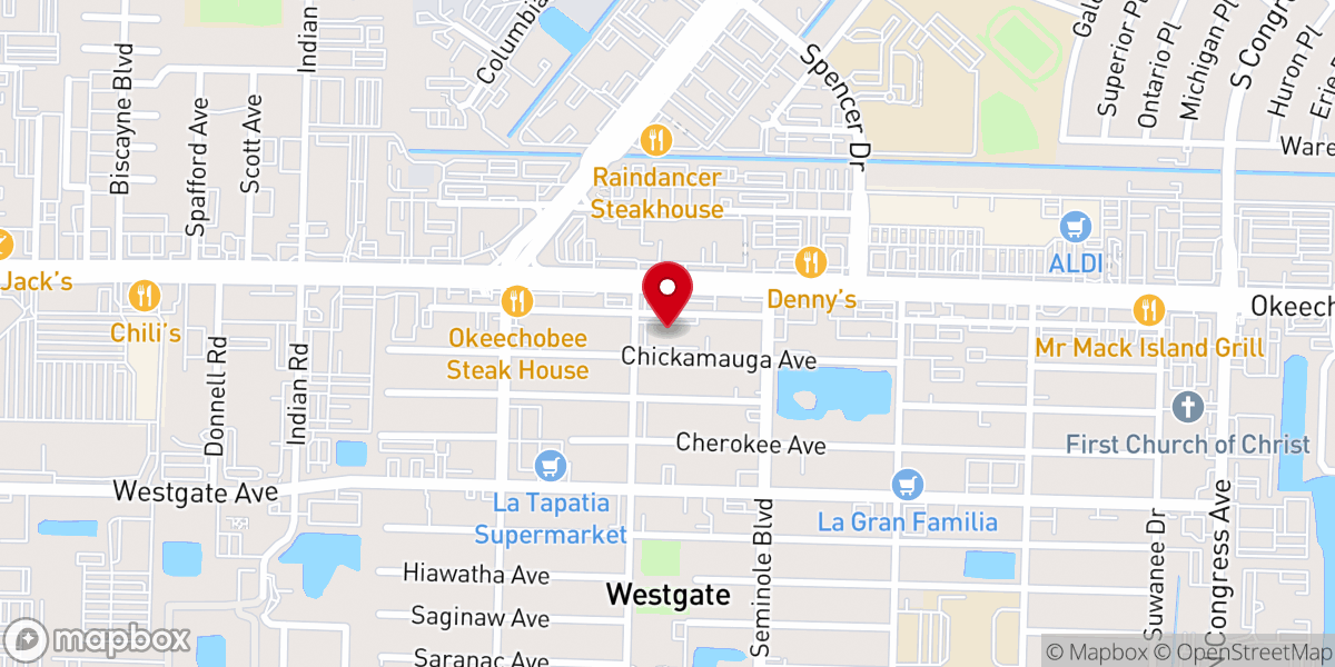 Map showing location of River Church West Palm Beach