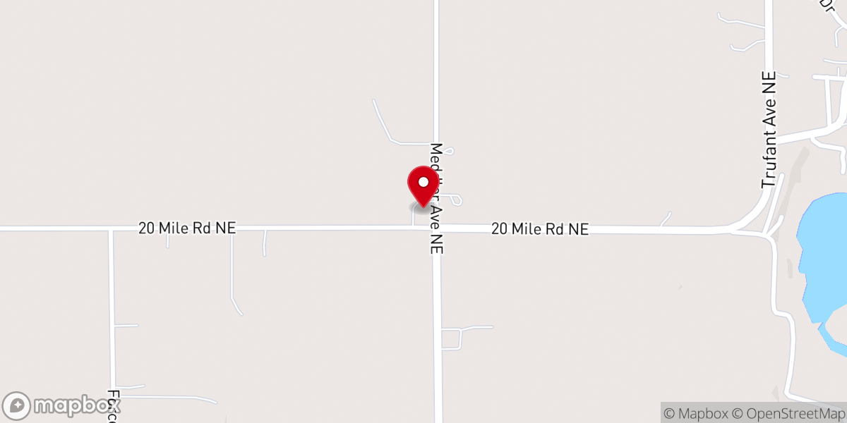 Map showing location of Gowen Bible Church Meddler Campus