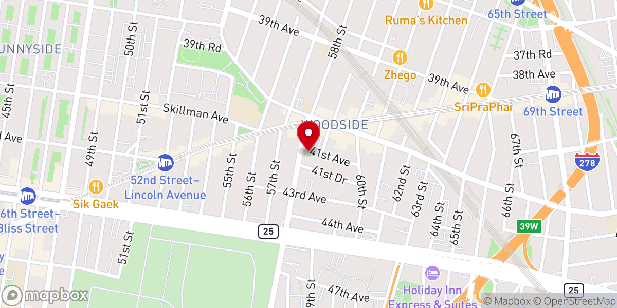 Map showing location of Woodside Community Church (Baptist)