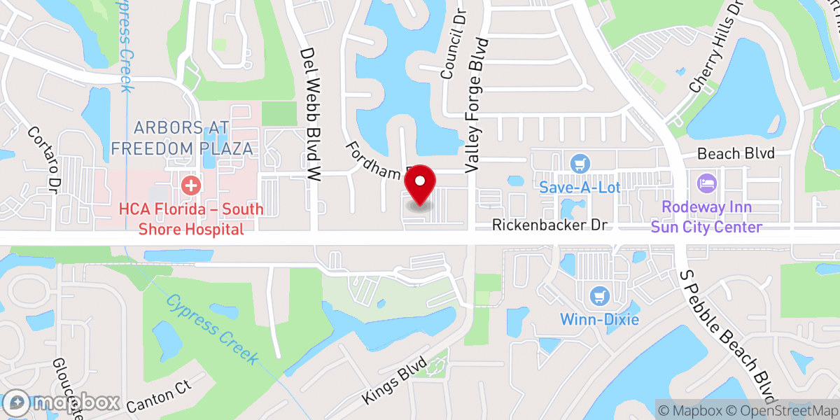 Map showing location of Prince of Peace Catholic Church and Office