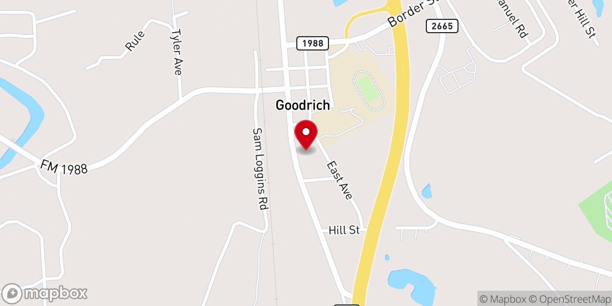 Map showing location of Goodrich First United Methodist Church