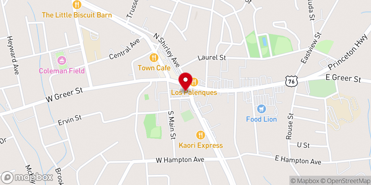 Map showing location of Commercial Bank