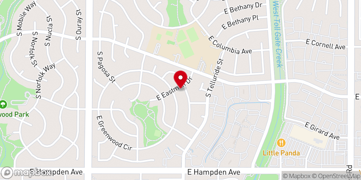 Map showing location of Denver Crystal Evangelical Church