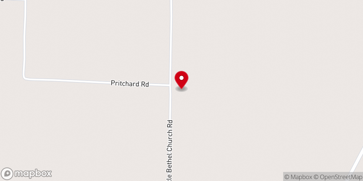 Map showing location of Little Bethel Church