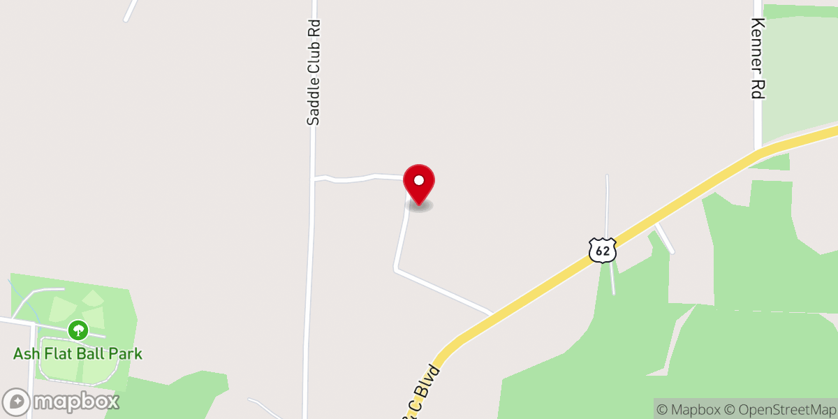 Map showing location of First Baptist Church of Ash Flat