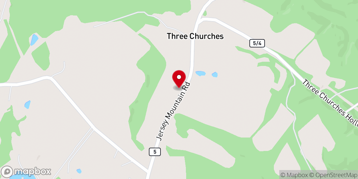 Map showing location of Branch Mountain United Methodist Church