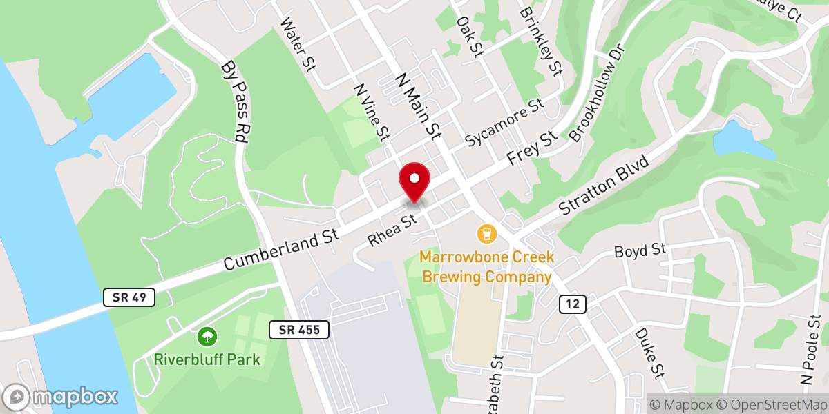 Map showing location of Ashland City Church of Christ