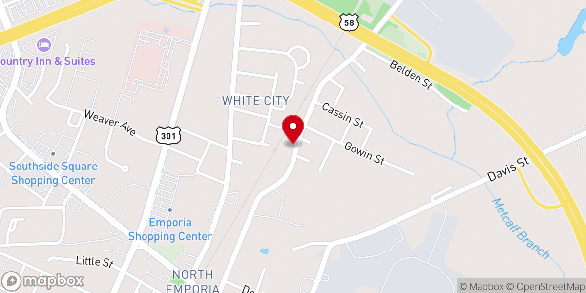 Map showing location of Mt Calvary Holiness Church