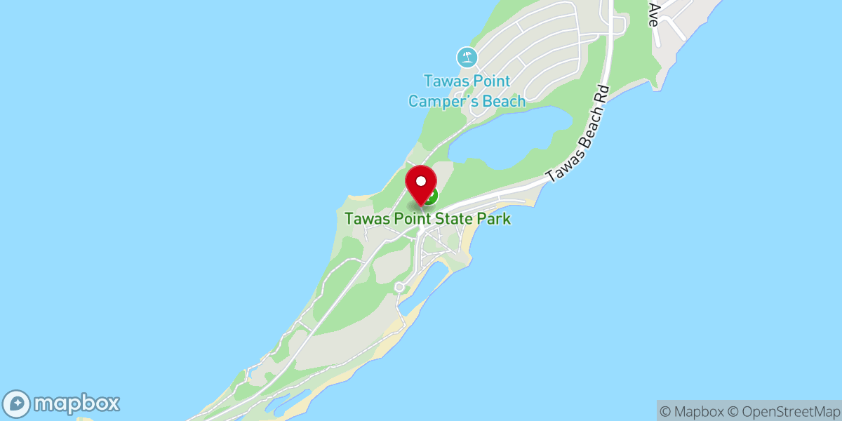 Map showing location of Tawas Point State Park