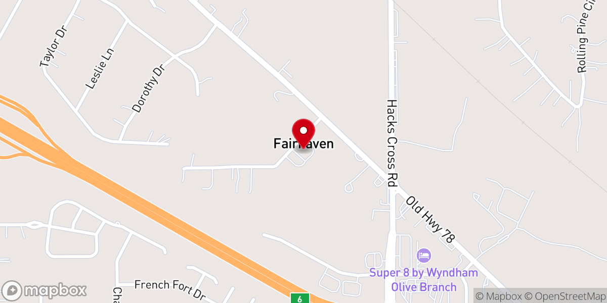 Map showing location of Fairhaven Baptist Church