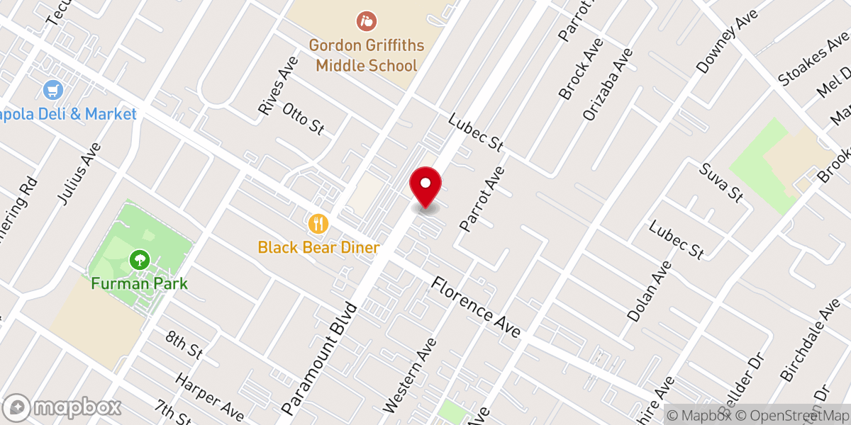 Map showing location of Downey Wedding Chapel