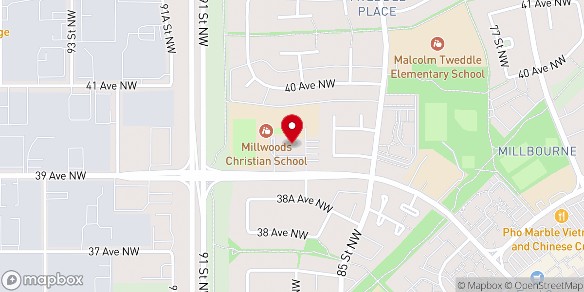 Map showing location of Calvary Community Church