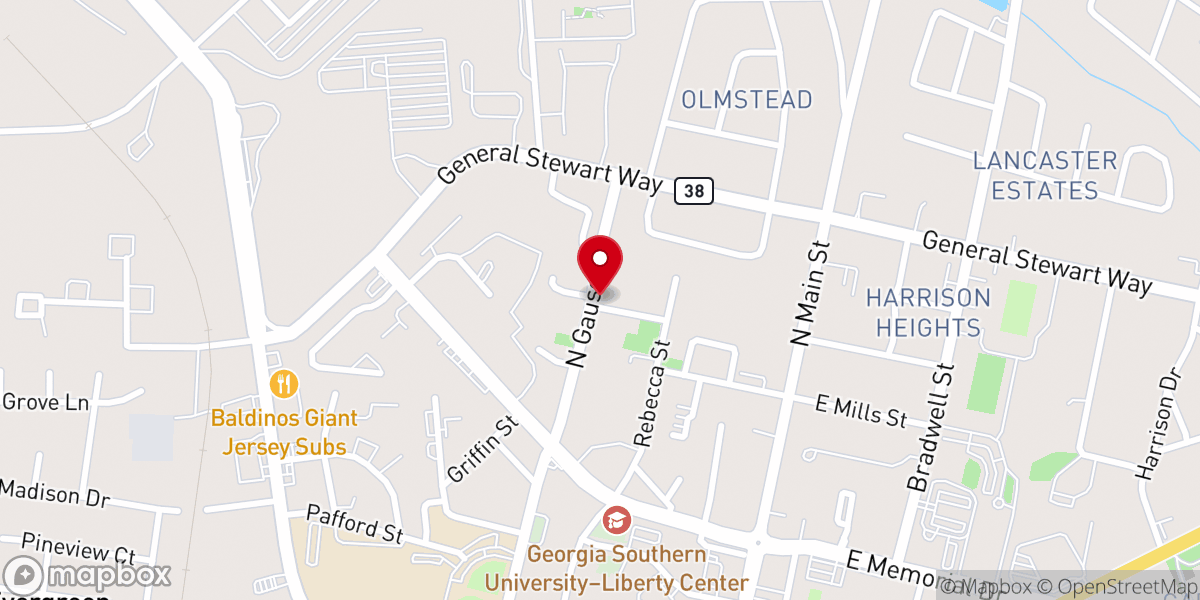 Map showing location of Liberty Christian Fellowship Church