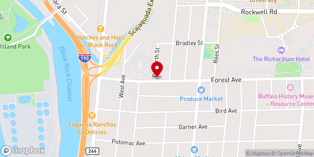Map showing location of Forest Avenue Christian Church