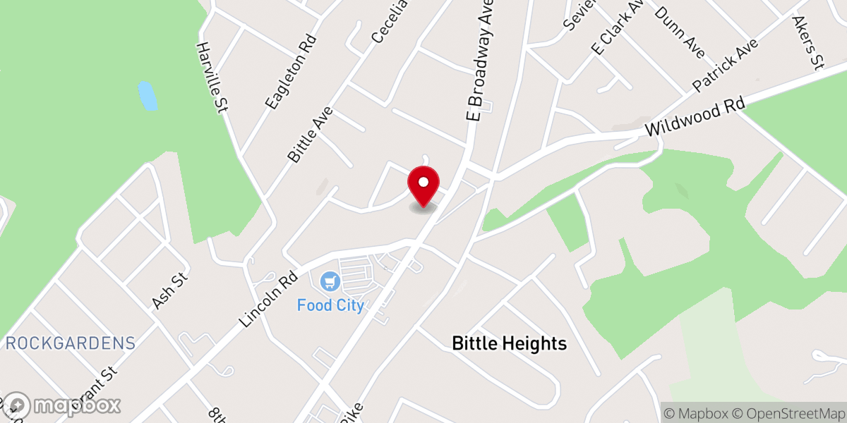 Map showing location of St John United Methodist Church