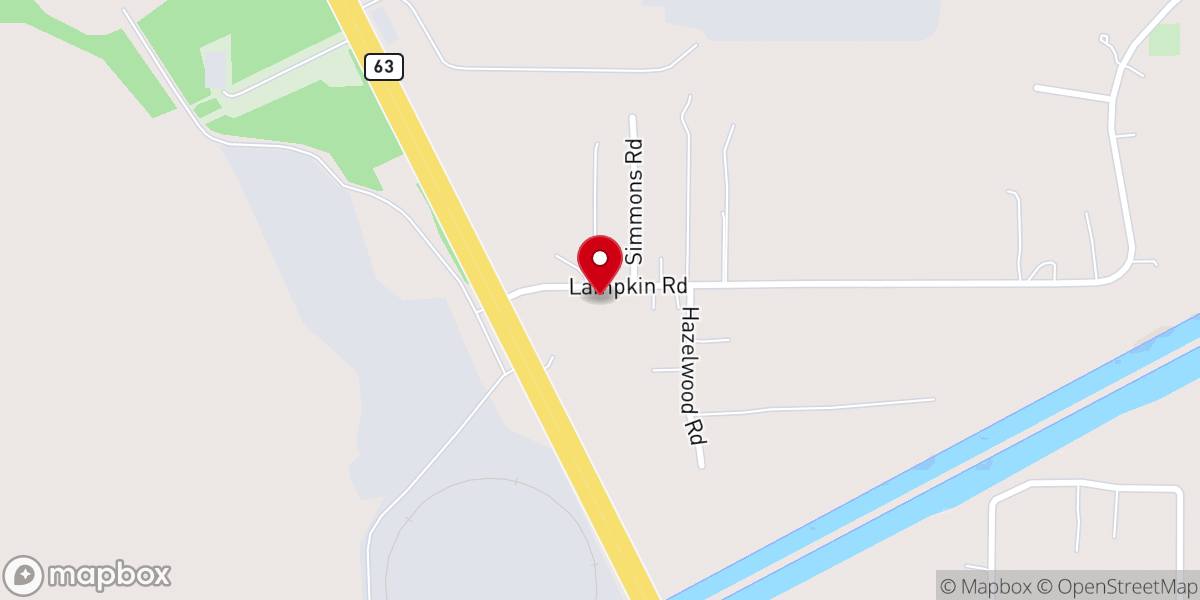 Map showing location of Melody Lane Church