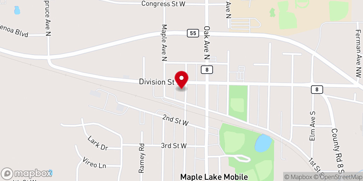 Map showing location of Spooky Brew Coffeehouse