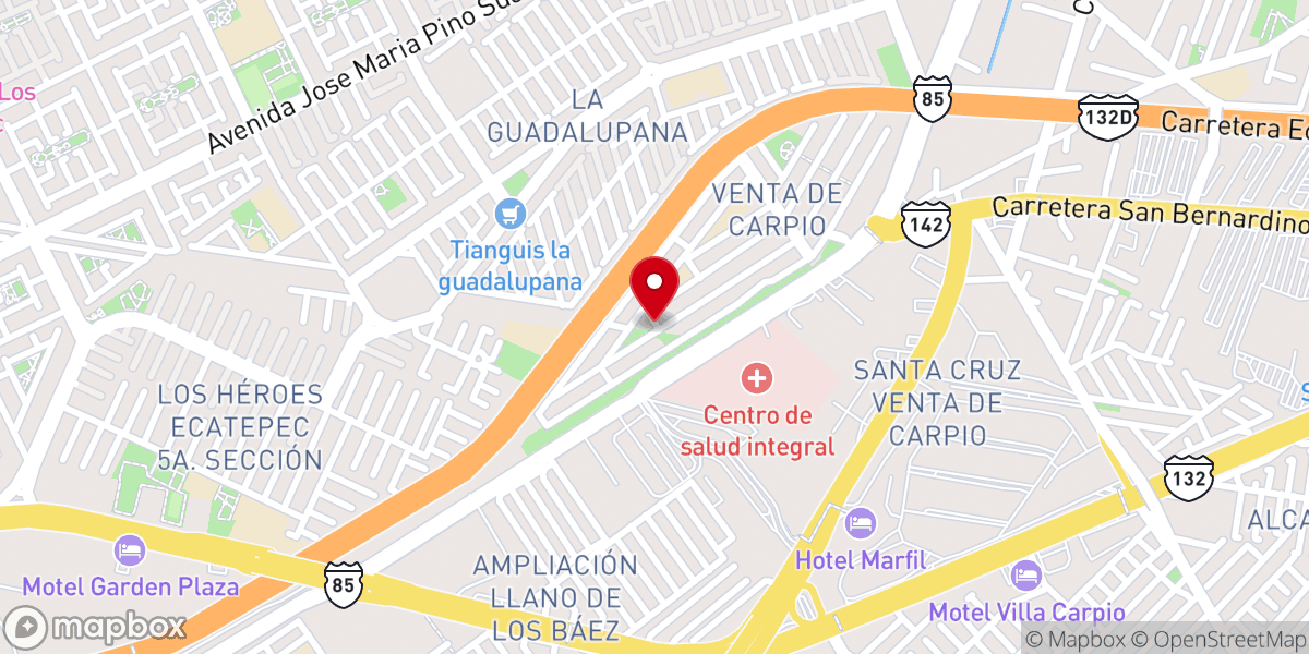 Map showing location of Parroquia de Nuestra Señora de Guadalupe, Diócesis de Ecatepec, A. R.