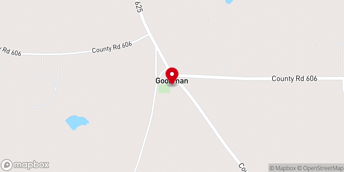 Map showing location of Goodman Missionary Baptist Church