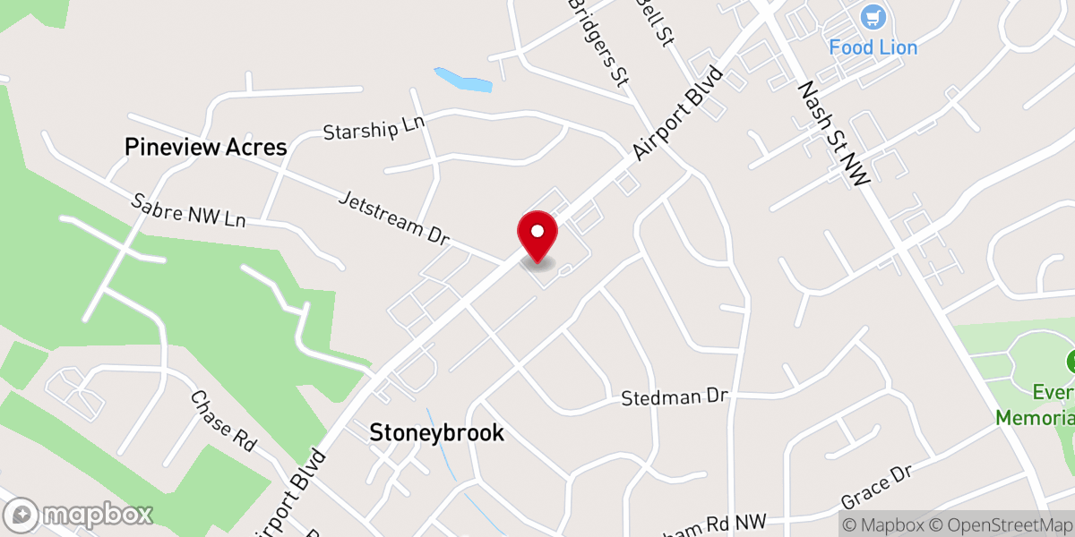 Map showing location of Stoneybrook Christian Church