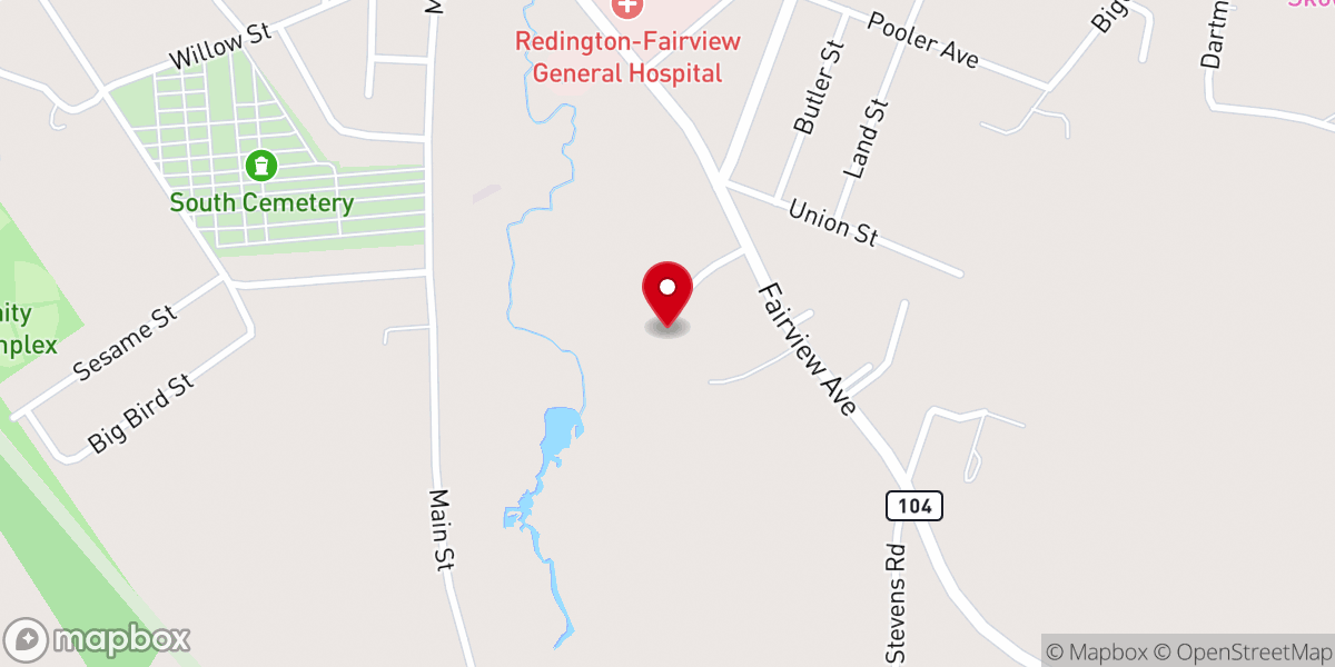 Map showing location of Faith Baptist Church