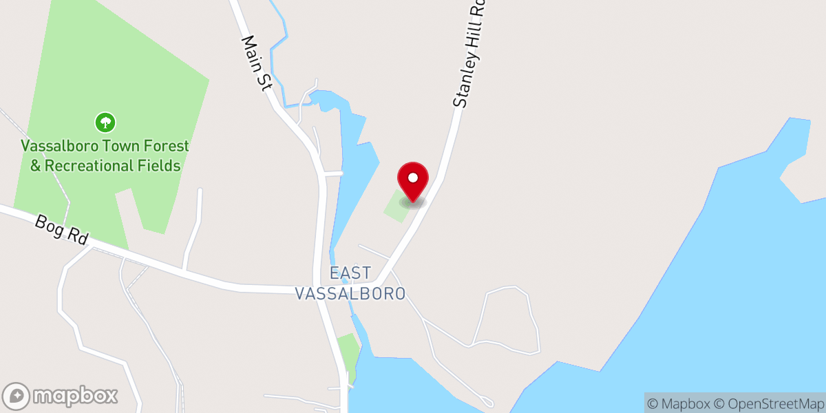 Map showing location of Vassalboro Friends Meeting