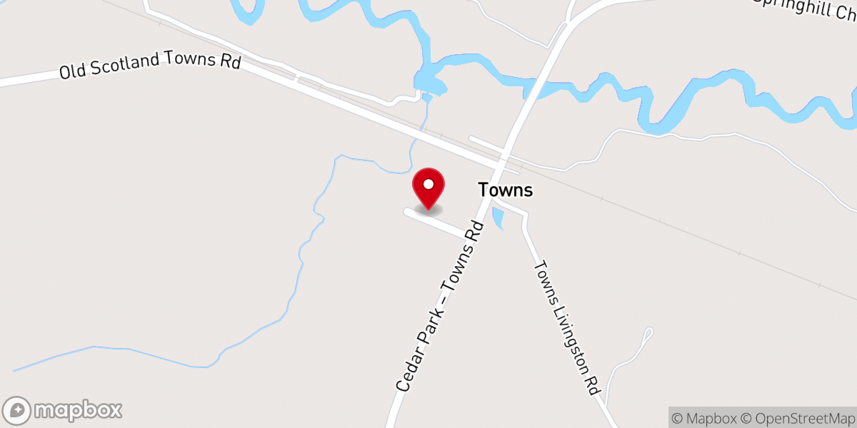 Map showing location of Centilla Baptist Church