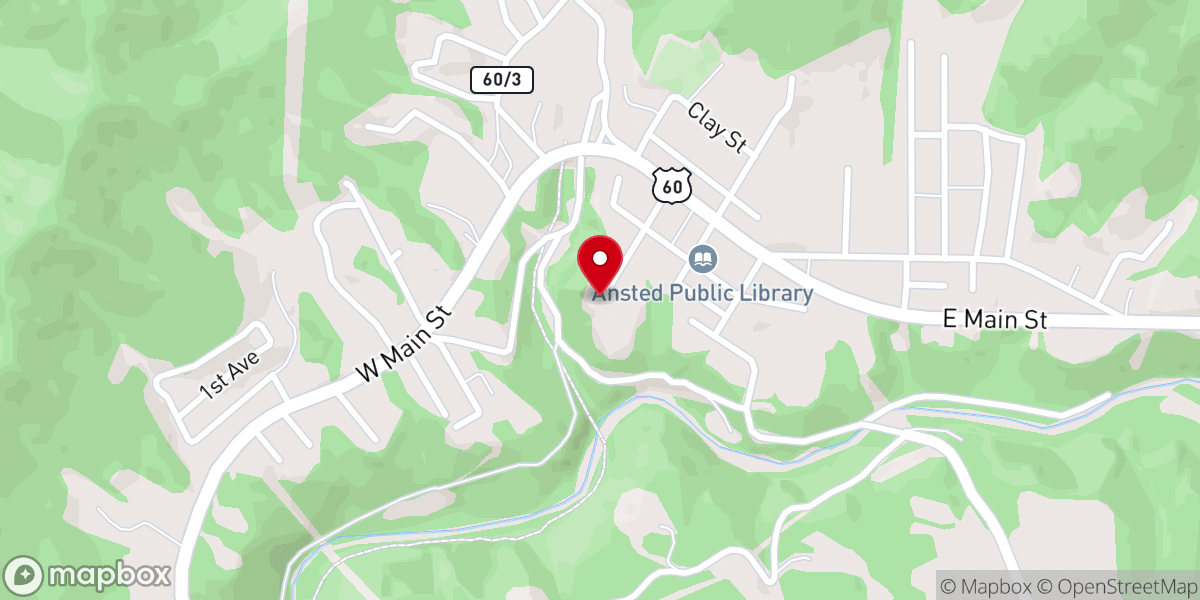 Map showing location of Ansted Baptist Church