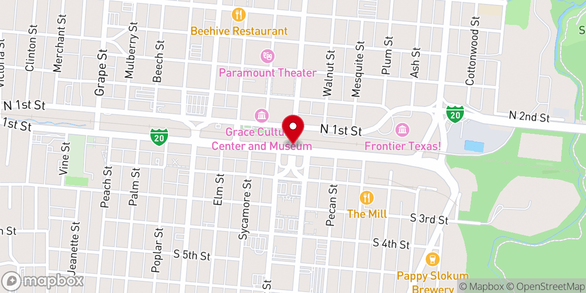Map showing location of Mission Abilene