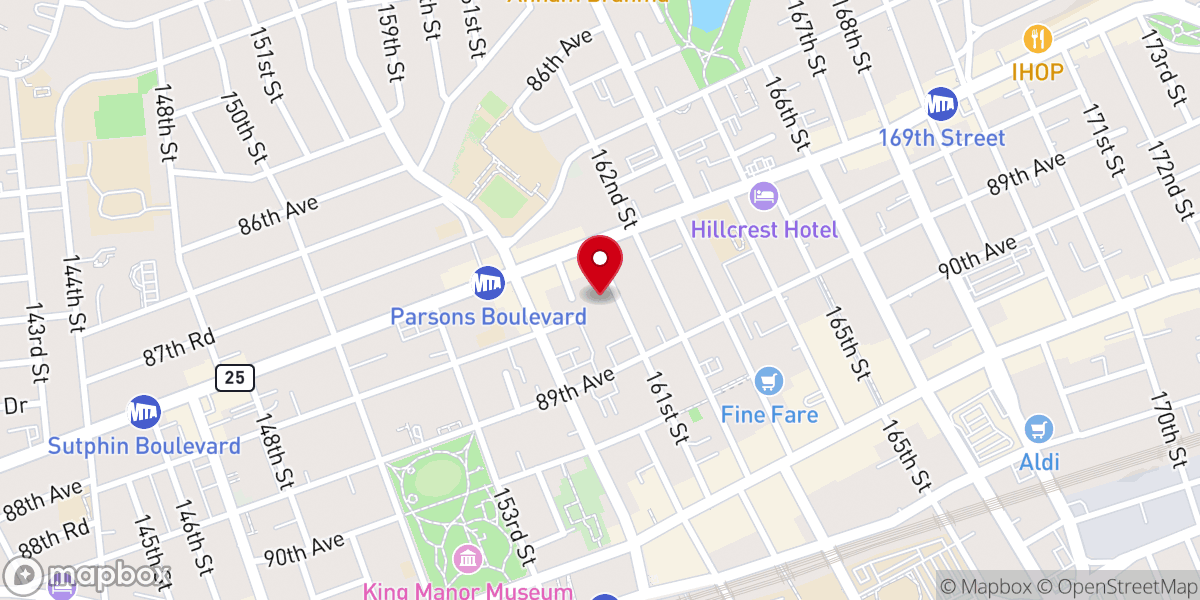 Map showing location of Jamaica Hispanic Seventh-day Adventist Church
