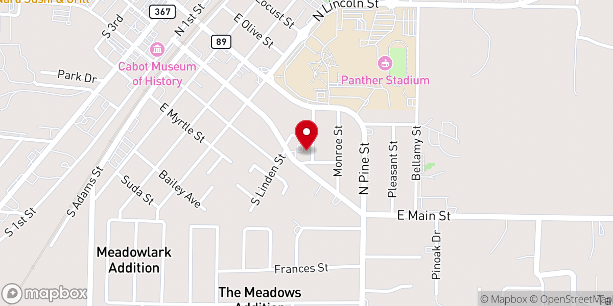 Map showing location of St. John the Baptist Catholic Church