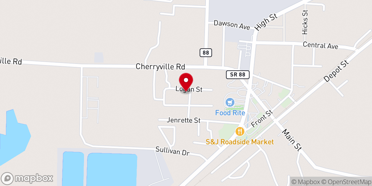 Map showing location of Fairview CME Church
