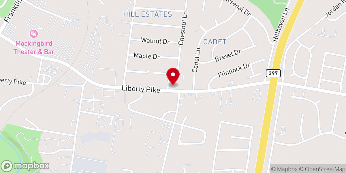 Map showing location of Burns Tabernacle Primitive Church