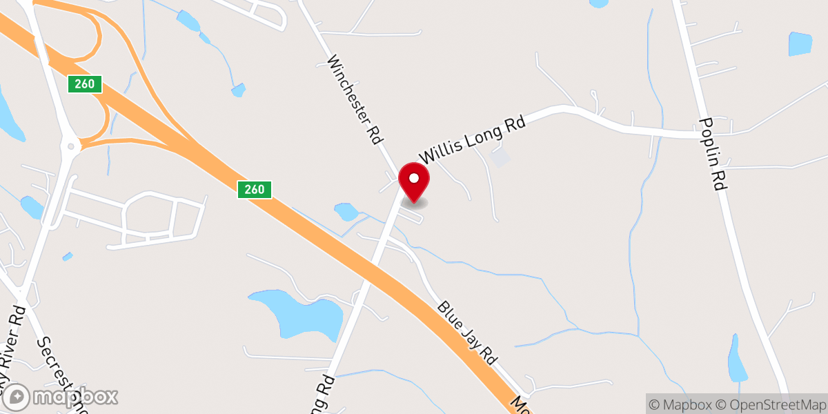 Map showing location of Forest Hills Baptist Church