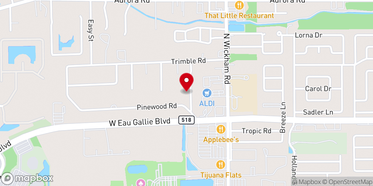 Map showing location of Graceway Church of Melbourne, FL