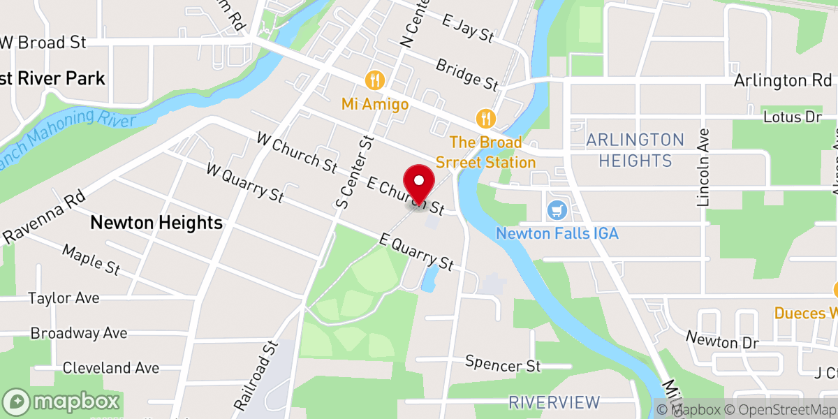 Map showing location of Newton Falls Electric Plant