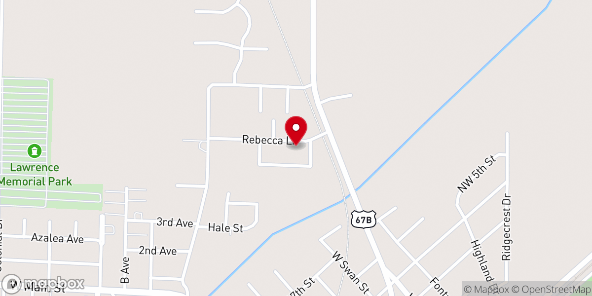 Map showing location of Fellowship Baptist Church