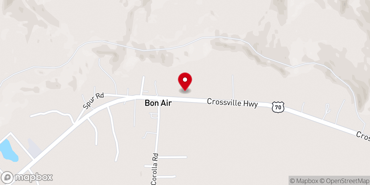 Map showing location of Bon Air Mountain Community Church
