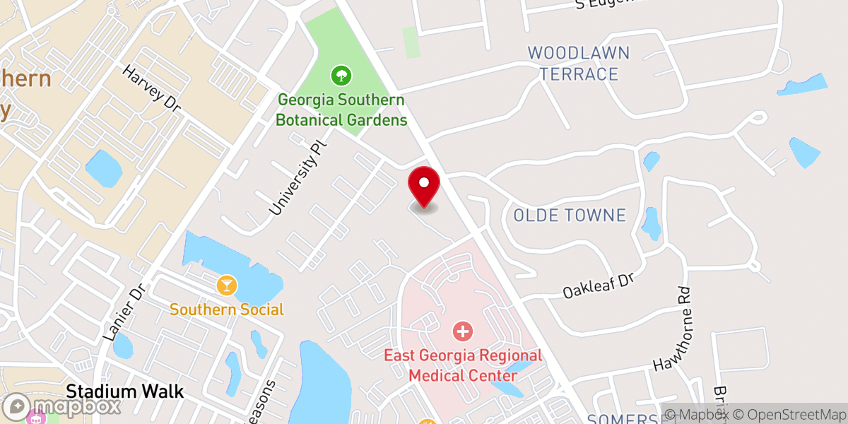 Map showing location of First Presbyterian Church