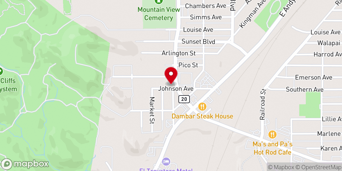 Map showing location of Our Lady of the Angels Catholic Community