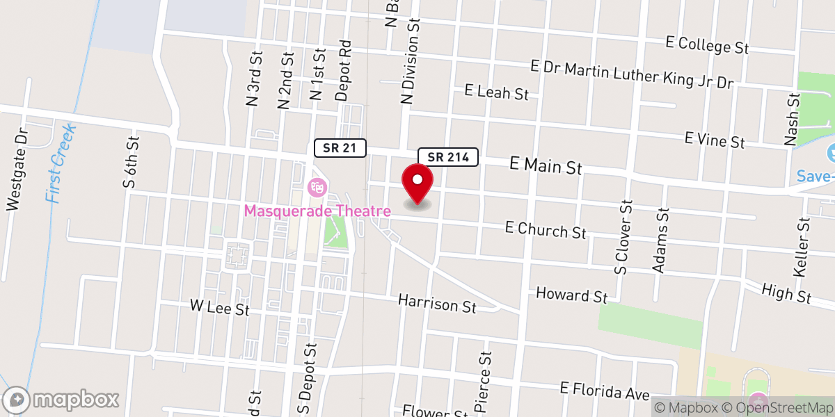 Map showing location of St James Episcopal Church