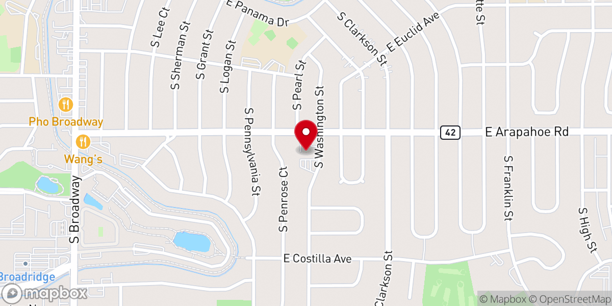 Map showing location of Arapahoe Road Baptist Church
