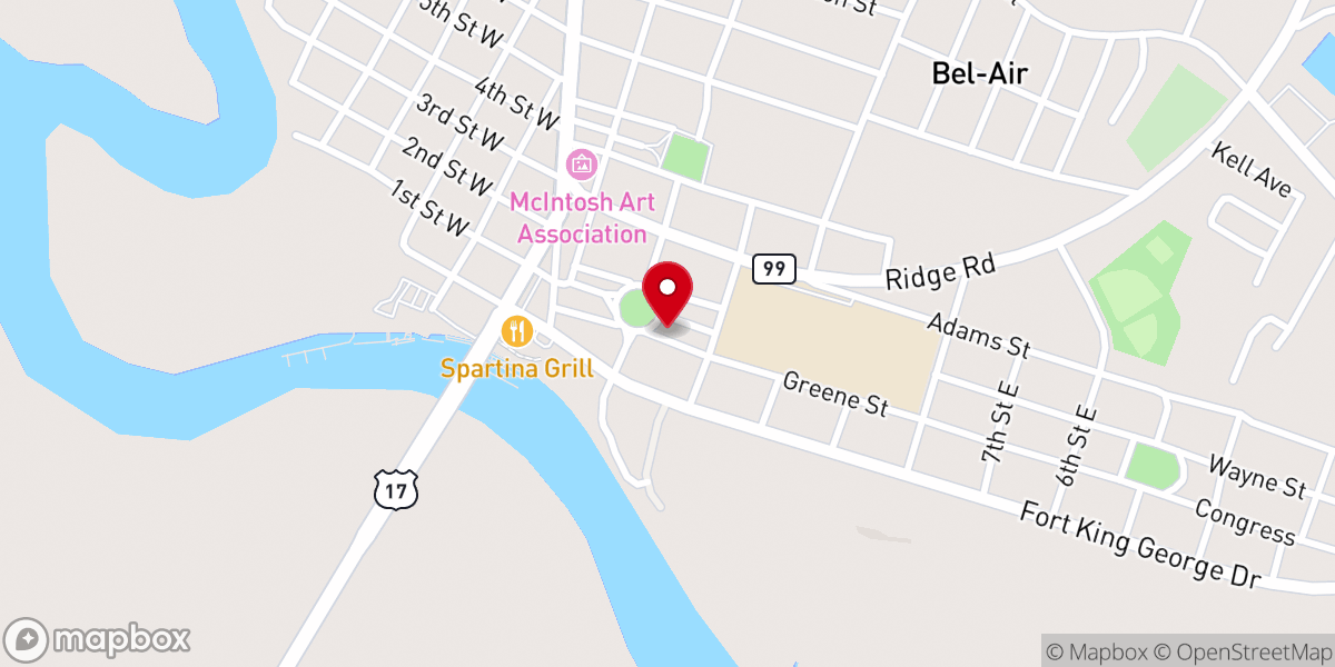 Map showing location of St Andrew's Episcopal Church