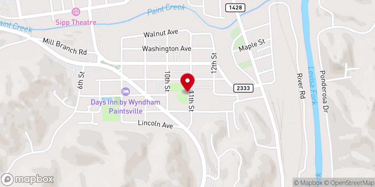 Map showing location of Paintsville Church of Christ