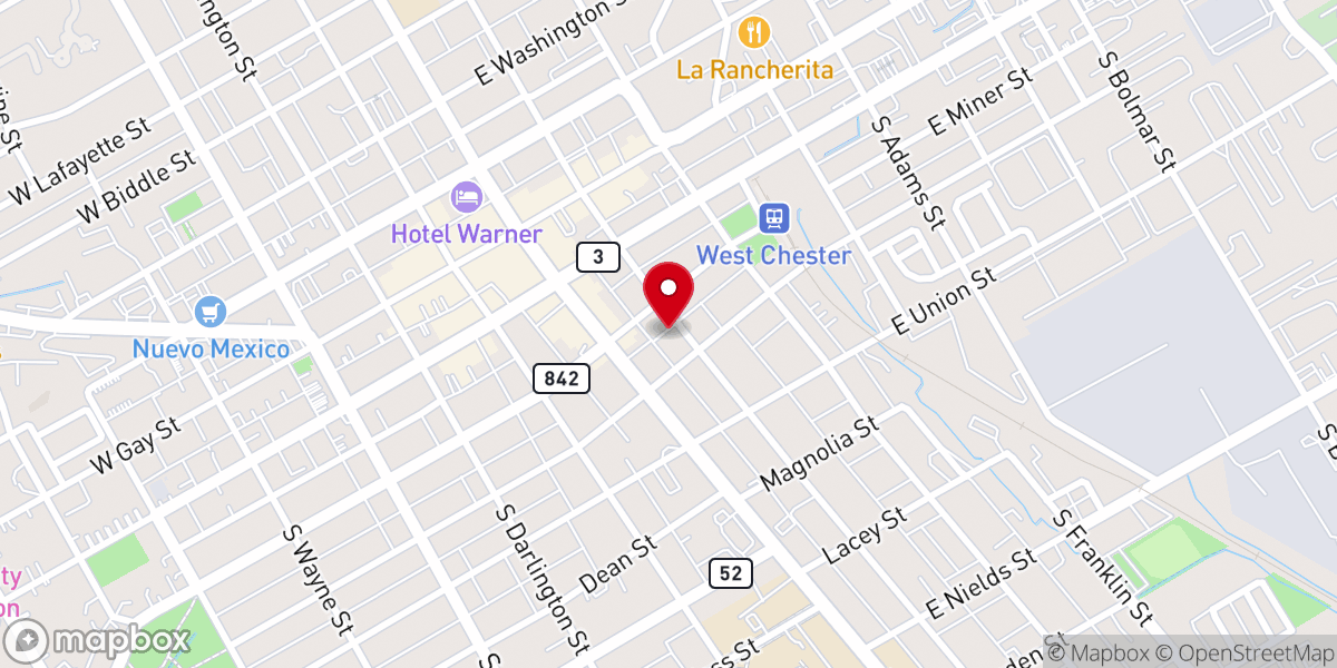 Map showing location of Second United Presbyterian Church