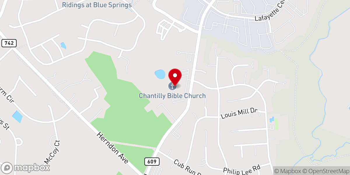 Map showing location of Chantilly Bible Church