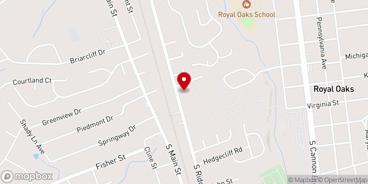 Map showing location of Brookdale Church