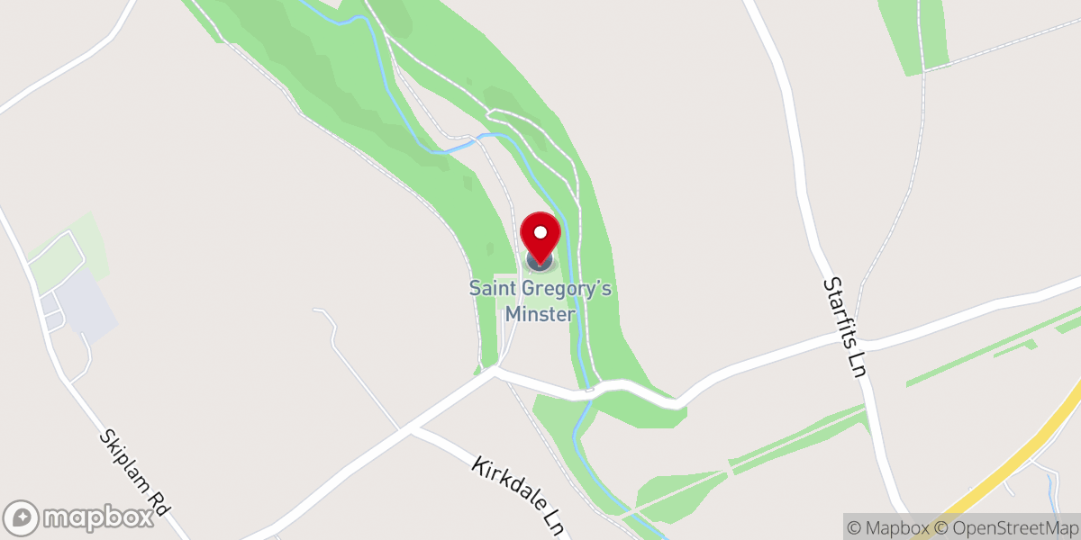 Map showing location of St Gregory's Minster : Kirkdale